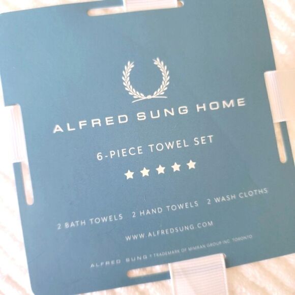 ALFRED SUNG towel 6 pieces set 2 bath 2 hand and 2 wash towels Only Few Left - Picture 1 of 15